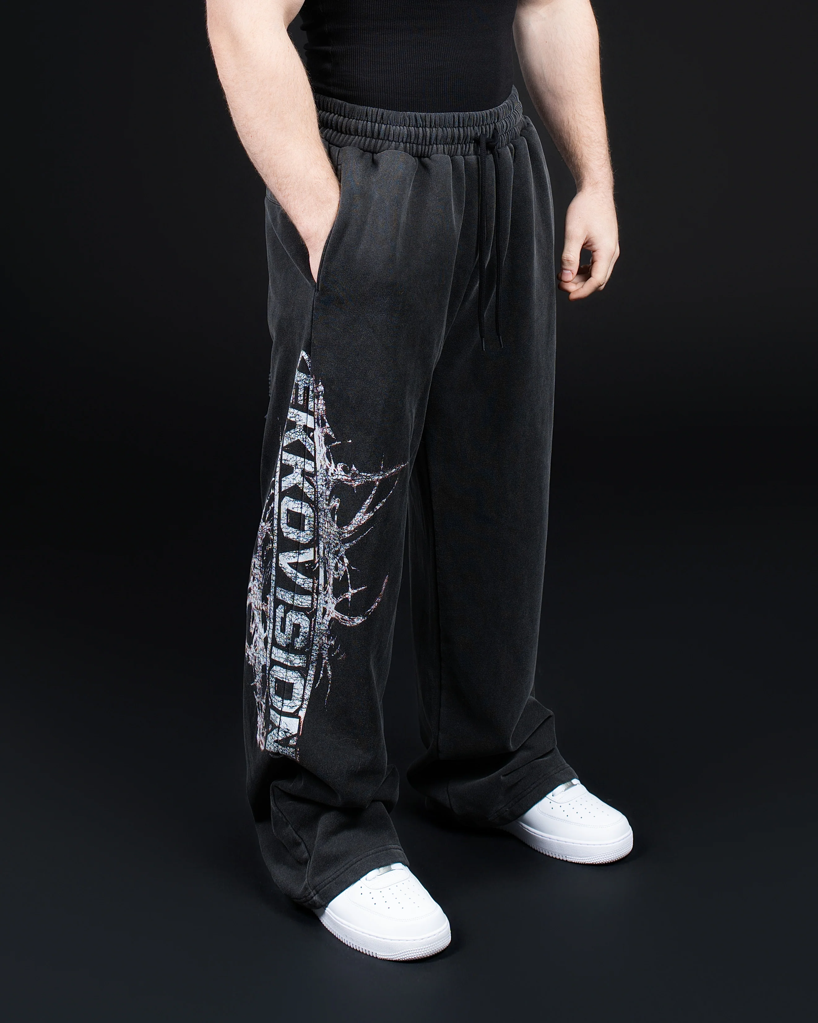 Oversized Acid Wash Fleece Sweatpants - Image 3