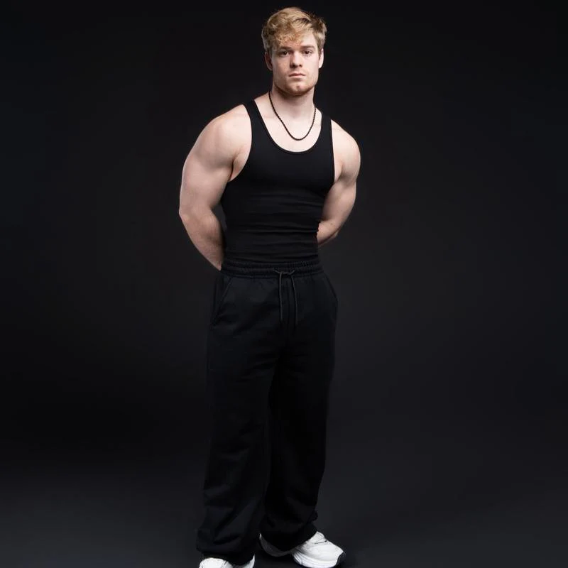 CLEARANCE EKKO Blank Terry Fleece Straight Leg Sweatpants - Image 4