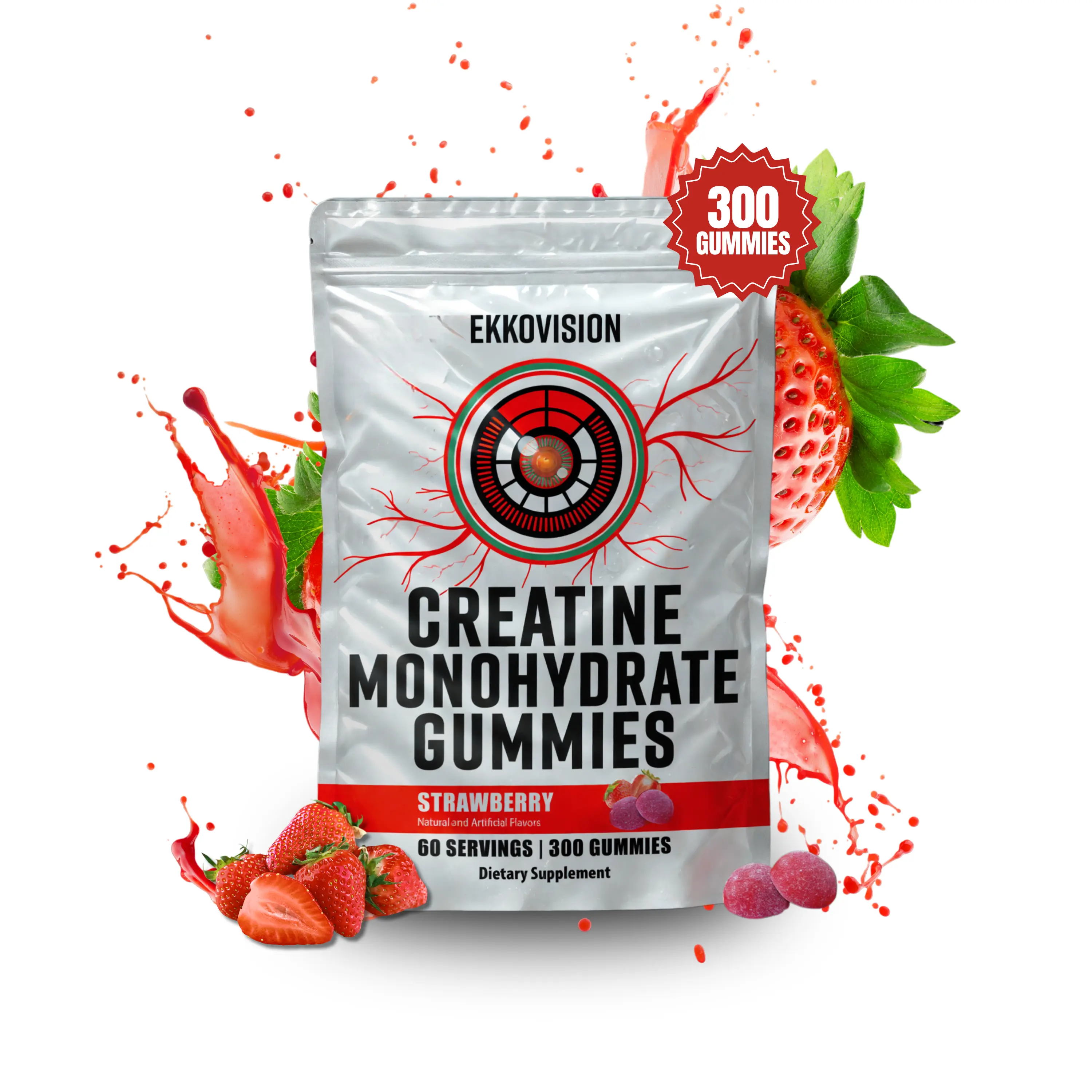 EKKO Creatine Gummies 300 Gummies 3RD Party Tested - Image 3