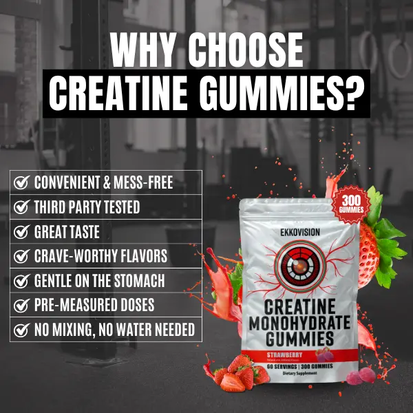 EKKO Creatine Gummies 300 Gummies 3RD Party Tested - Image 6