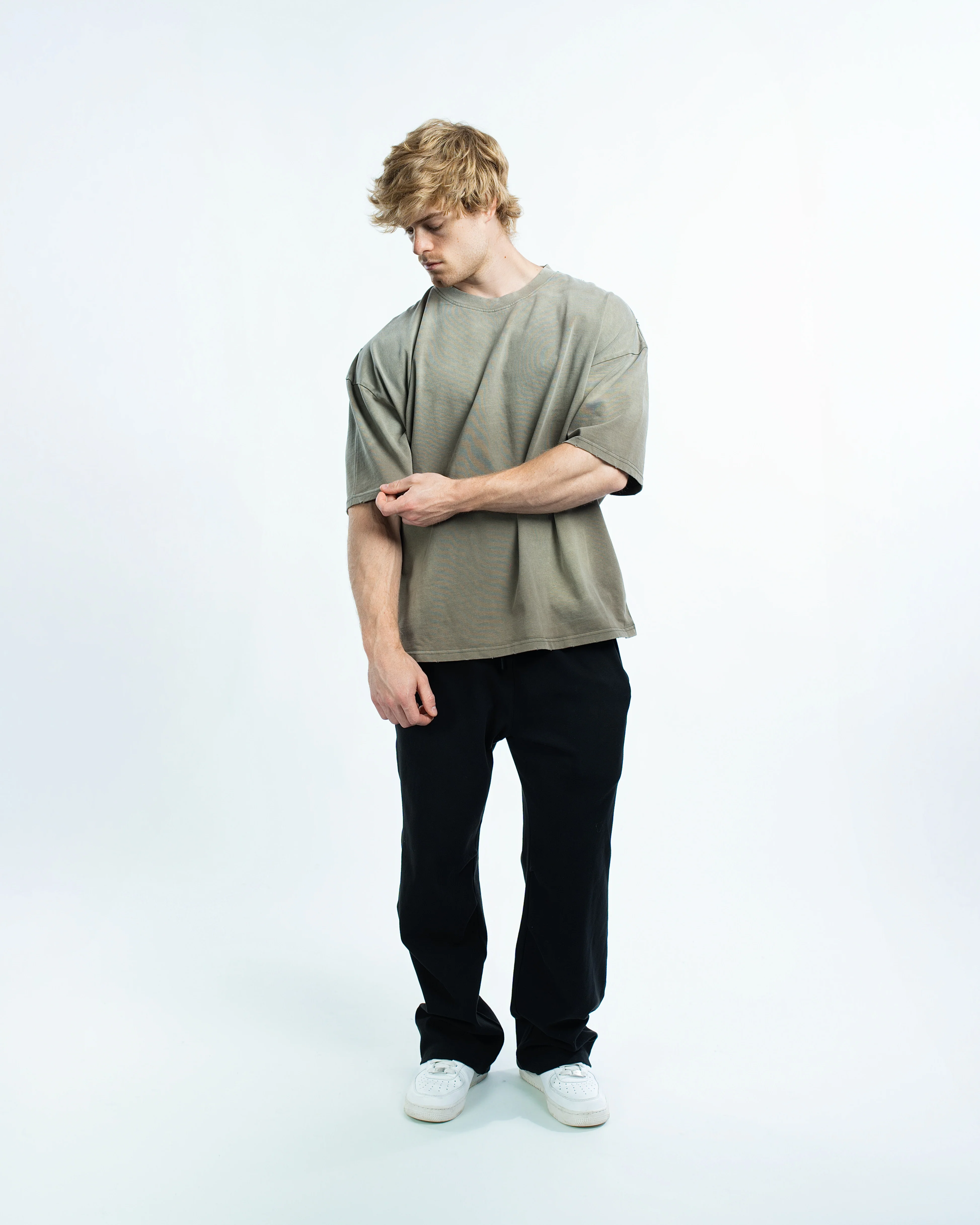 Ekko Distressed Acid Wash 100% Cotton Oversized T-Shirt - Image 3