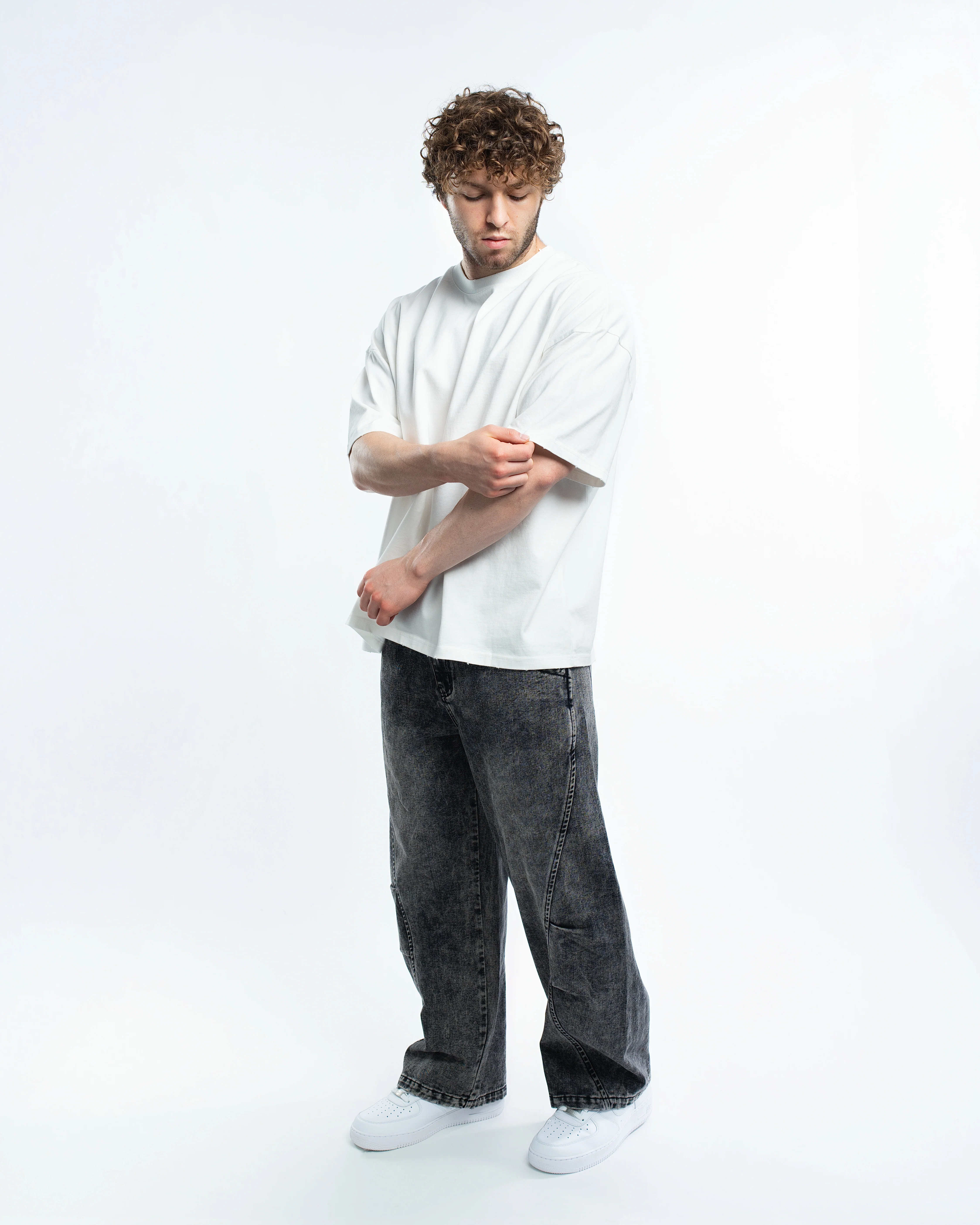 Ekko Distressed Acid Wash 100% Cotton Oversized T-Shirt - Image 4