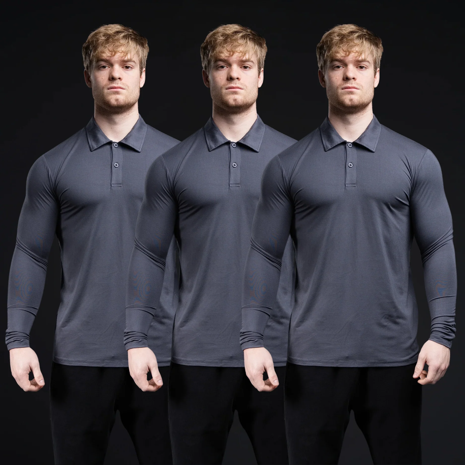 EKKO Long Sleeve Blank Polo Dress Shirt 280 GSM - Image 13