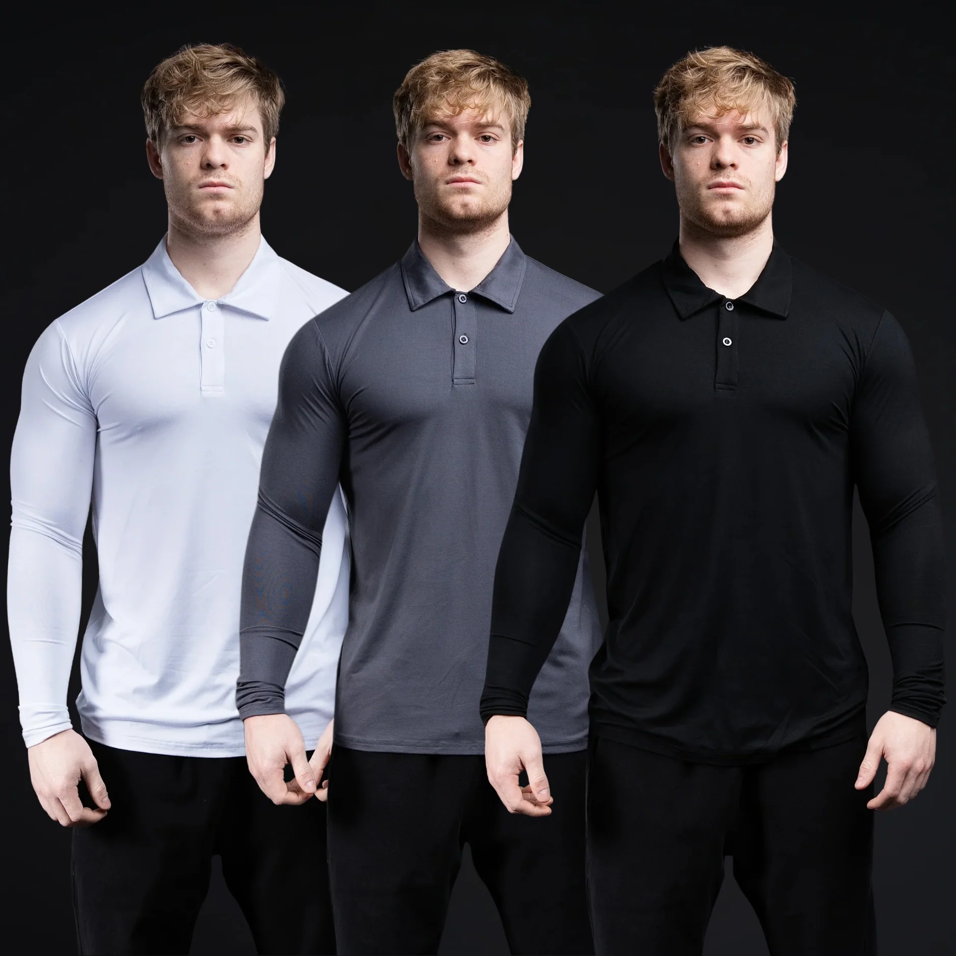 EKKO Long Sleeve Blank Polo Dress Shirt 280 GSM - Image 16