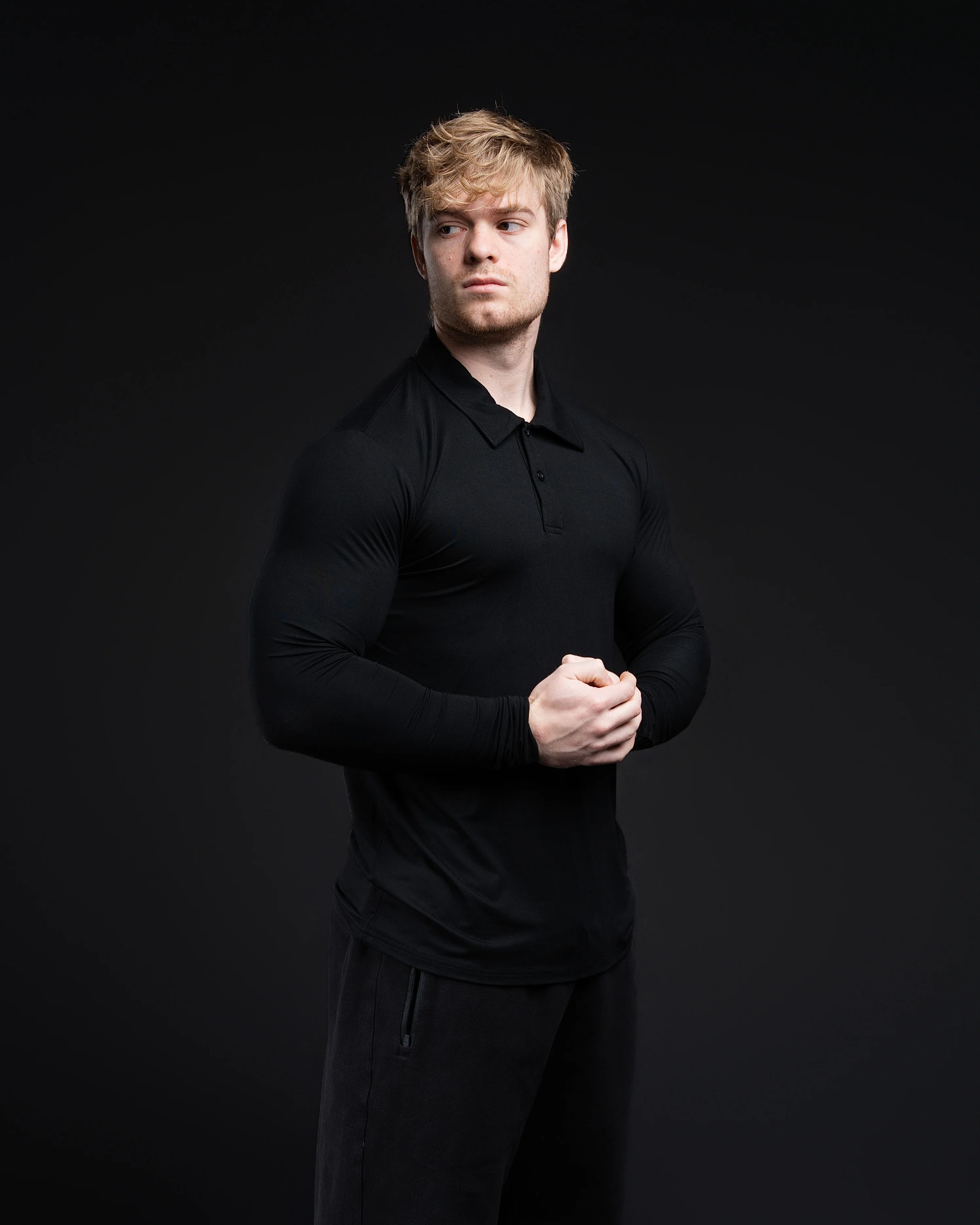 EKKO Long Sleeve Blank Polo Dress Shirt 280 GSM - Image 3