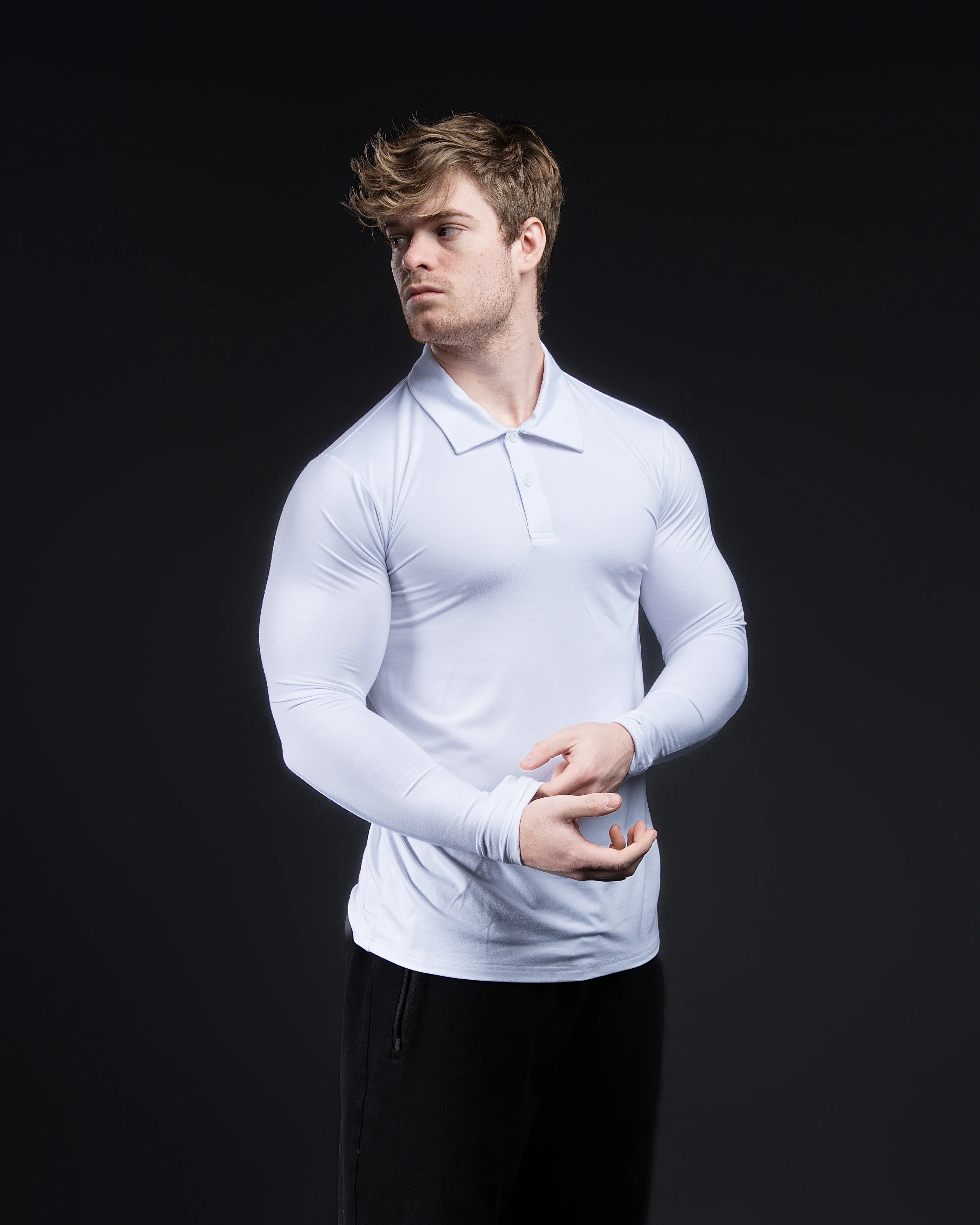 EKKO Long Sleeve Blank Polo Dress Shirt 280 GSM - Image 4