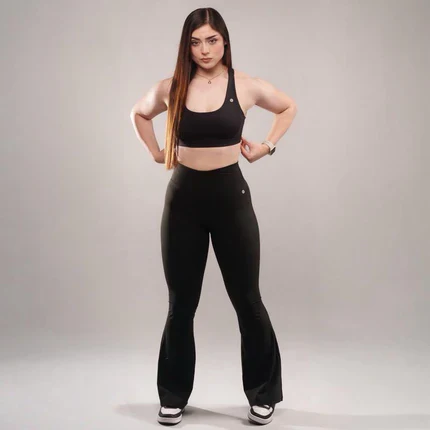 Ekko Womens Seamless High Waisted Crossover Flare Leggings - Image 13