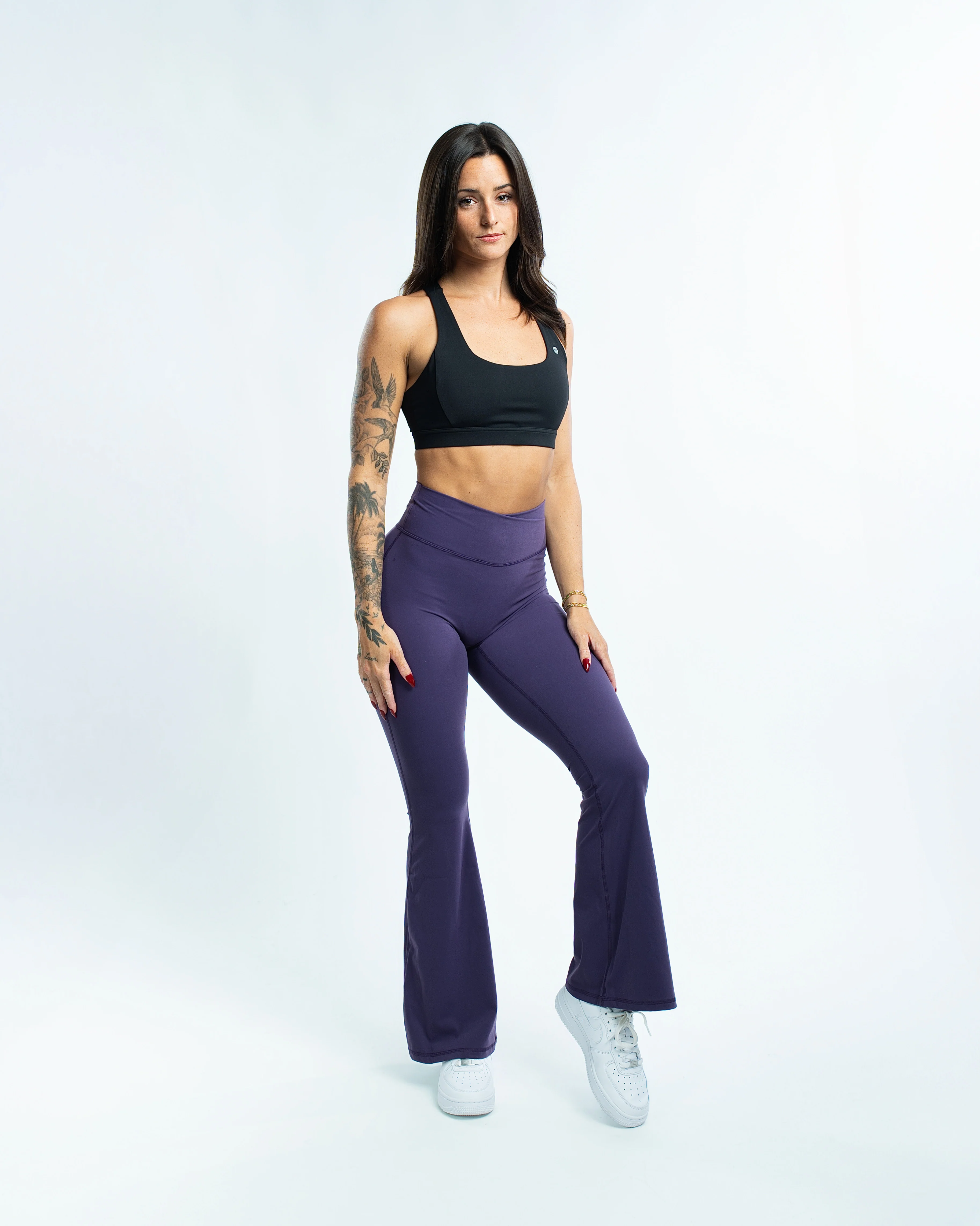 Ekko Womens Seamless High Waisted Crossover Flare Leggings - Image 9