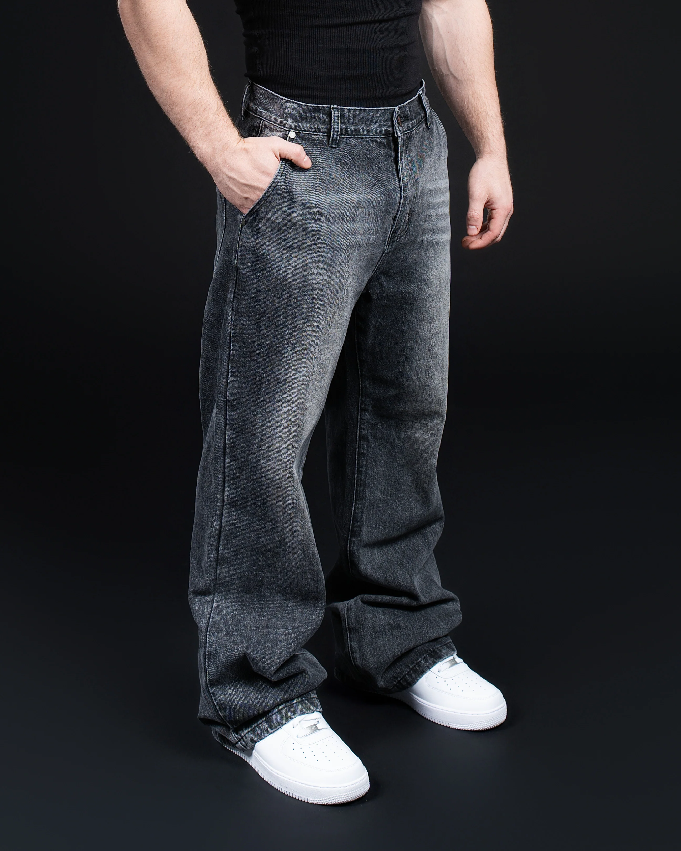 Street Denim Straight Leg Jeans 100% Cotton - Image 3