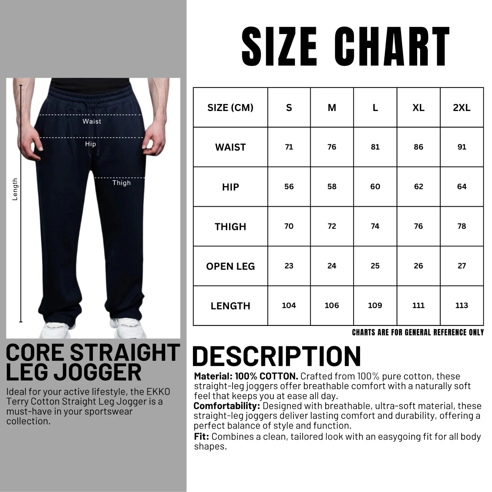 CORE 100% Cotton Straight Leg Jogger 320 GSM - Image 3